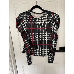 Plaid Puff Sleeve Shirt